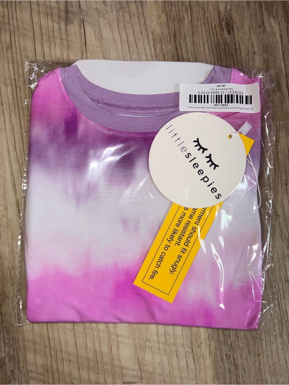 Little Sleepies Pink Cosmic Mist Tie Dye Pajama Set - 2T